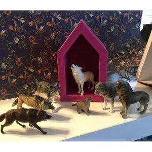 7Pcs Wolf Toy Figurines Set Wolf Animals Figures (Wolf Set A)